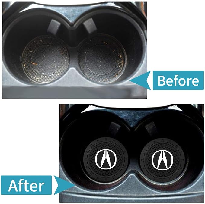 Car Cup Holder Coasters Compatible with Acura CDX NSX RDX RLX TLX TLX-L,Black