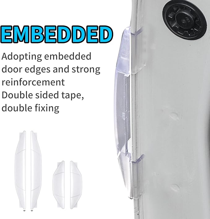 Auto Door Side Edge Protection Guard,4 Pcs Car Door Anti-Collision Strip, Self-Adhesive Anti-Scratch Collision Protector Trim Sticker for Most Car Truck (White)