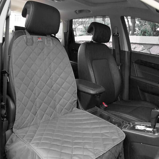 HONEST OUTFITTERS Dog Car Seat Cover 2 Pack, Waterproof Front Seat Car Cover for Cars, Trucks, and Suvs, Pet Front Cover for Cars, Nonslip Dog Seat Cover Grey