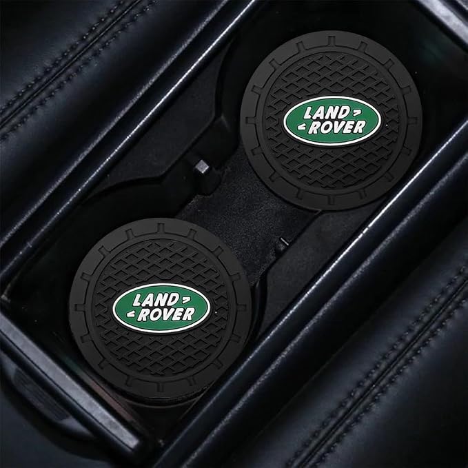 2PCS Car Cup Holder Coasters,Non-Slip Car Coasters for Drink Holder Compatible with Land Rover Discovery Range Rover Sport Defender Land,Vehicle Inner Accessories for Cup Insert Mat,Silicone