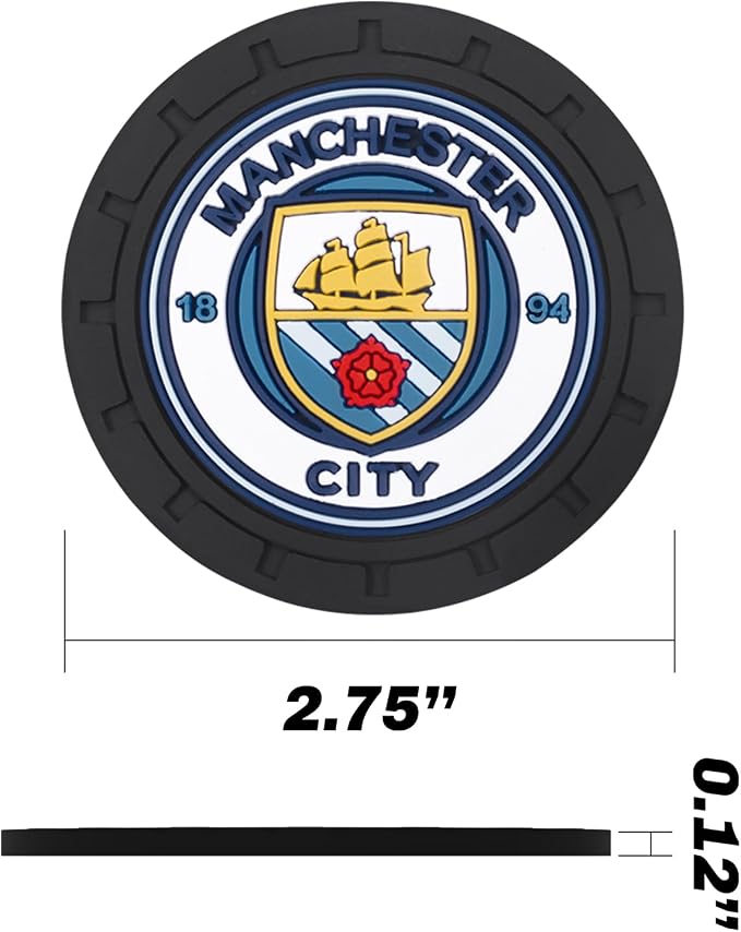 Cup Holder Insert Coaster for Manchester City UEFA Fans,Anti Slip Car Cup Coaster Interior Accessories