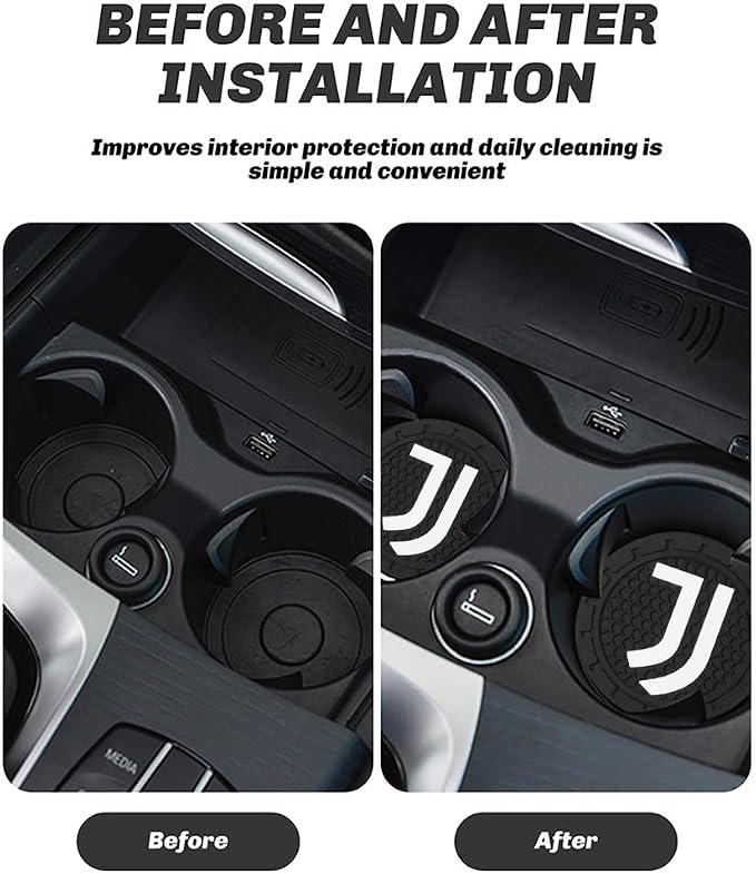 Cup Holder Insert Coaster for Juventus UEFA UCL Fans,Anti Slip Car Cup Coaster Interior Accessories
