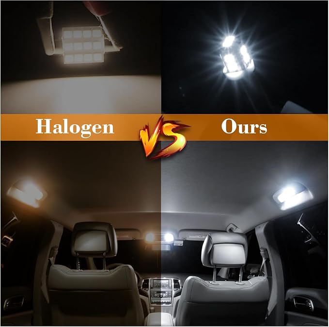 iFunyLED 24 Pieces Dome Light LED Car Interior Bulb Kit Set 194 T10 DE3175 578 31mm 42mm Bulbs Interior Replacement Lights for Car Map License Plate Door Side Marker Cornering Trunk Light - Cool White