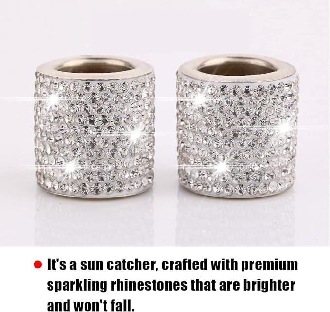 BELOMI 4 Pack Car Headrest Collars, Bling Car Head Rest Collars Rings Decor, Rhinestone Car Head Rest Collars, Diamond Interior Car Seat Accessory (Style 2-White)