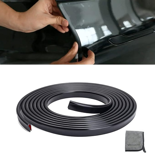 Winunite 65.6ft (20m) Car Door Edge Guards Black – Self-Adhesive PVC, U-Shaped, Fits Most Vehicles, Fade-Resistant, Scratch- and Chip-Resistant – Reduces Dings in Parking Lots