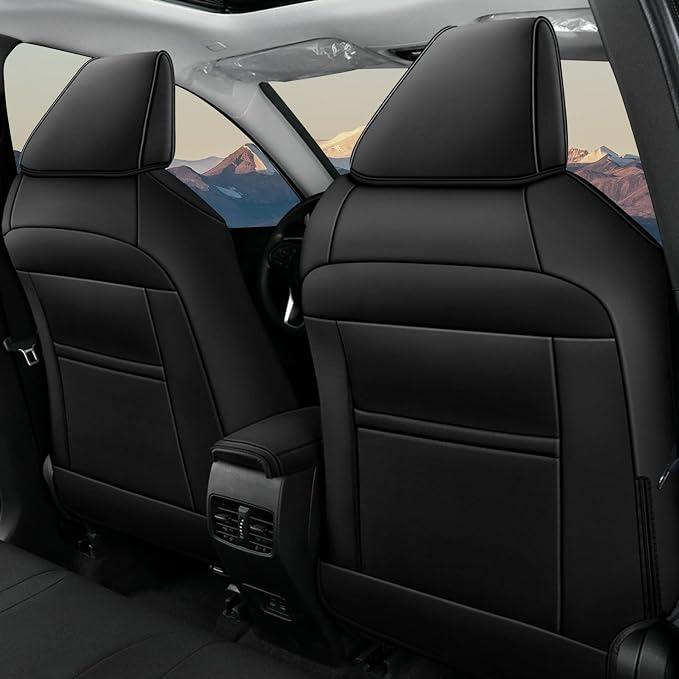 AOMSAZTO Seat Covers for Toyota Corolla 2020 2021 2022 2023 2024 2025 2026 SE & 2023-2026 XSE & 2025 FX, Custom Fit Full Set Faux Leather Black