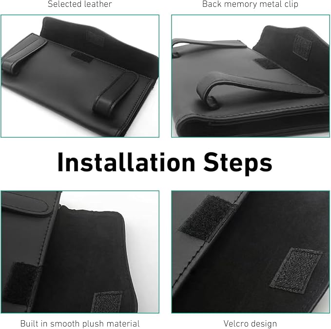 Car Tissue Holder, Premium PU Leather Sun Visor Napkin Holder, Universal Sun Visor Mount Tissue Box for SUV Truck Vehicle Interior, Easy to Use (Black)