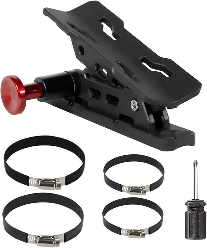 ZHILXN Quick Release Fire Extinguisher Mount for Vehicle with 4 Pcs Clamps | Car Fire Extinguisher Bracket Holder Compatible with Jeep Wrangler JT TJ JL JKU, UTV SXS RZR, Can-Am X3, Off-Road, Tractor
