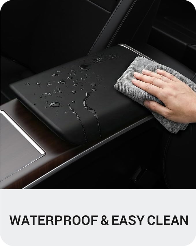 BASENOR Tesla Model S Model X Center Console Cover Non-Slip TPE Armrest Cover [No Logo] Protector Armrest [Proprietary Design] 2021-2026 Tesla Interior Accessories Black