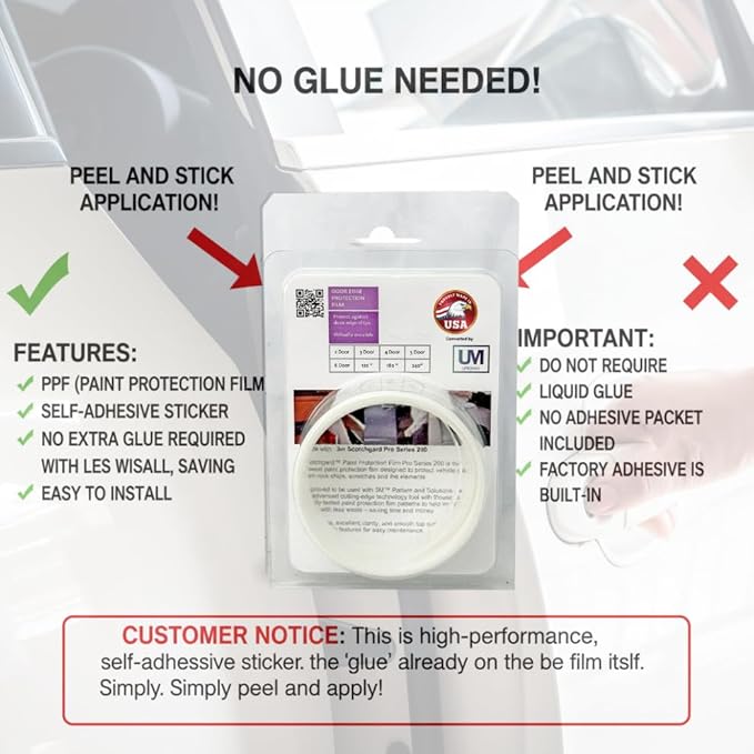 4 Door Edge Upromax Paint Protection Film PPF 8mil Precut Strips, Universal Fit Clear Tape Door Seal, Car Accessories Car Cover, Scotch Guard, Clear Tape, Door Protector, SUV