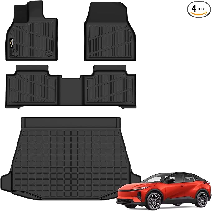Floor Mats & Cargo Liner Custom Fit for Toyota C-HR 2026 All Weather TPE Rubber Floor Liners Full Set Automotive Mat for Toyota C-HR Accessories, Black