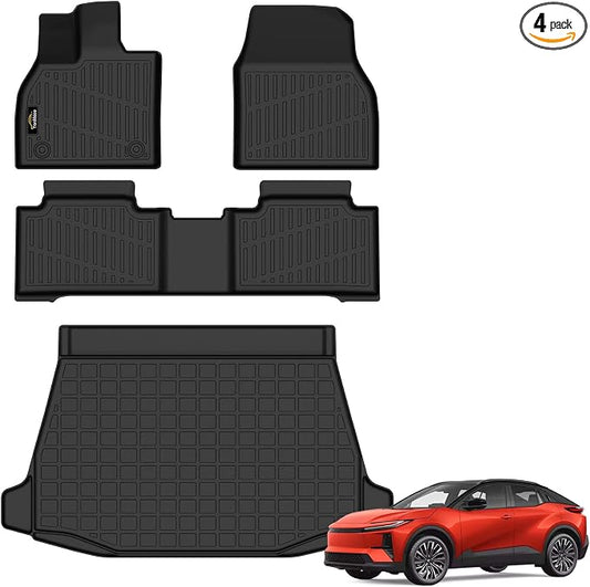 Floor Mats & Cargo Liner Custom Fit for Toyota C-HR 2026 All Weather TPE Rubber Floor Liners Full Set Automotive Mat for Toyota C-HR Accessories, Black