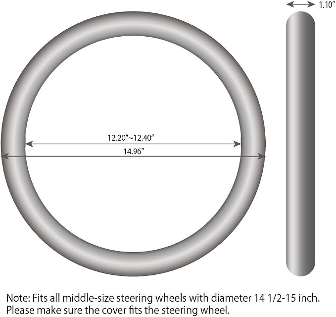 Elantrip Leather Steering Wheel Cover 14 1/2 to 15 inch Universal Padded Soft Grip Breathable for Car Truck SUV Jeep Anti Slip Black and Red