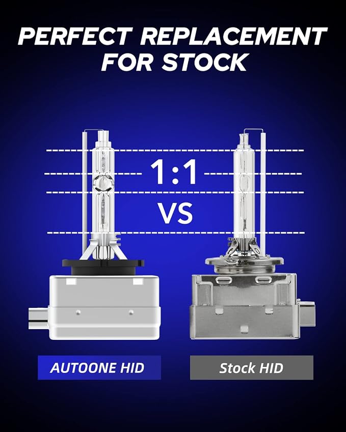 AUTOONE 2026 Upgraded D1S D1R HID Headlight Bulb, 300% Brighter Lightness, 6000K Cool White 66144 66140 85140 85415 Xenon HID Bulbs, 35W D1S Headlight Bulbs Original Replacement, Easy installation