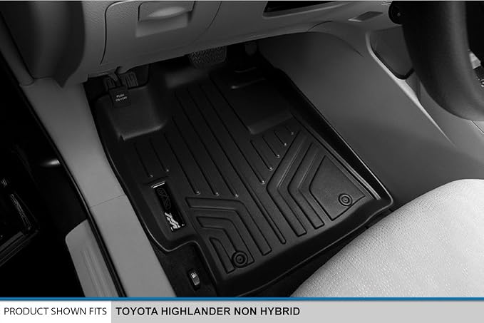 SMARTLINER Custom Fit Floor Mats 2 Row Liner Set for 2008–2013 Toyota Highlander (Does Not Fit Hybrid Models)