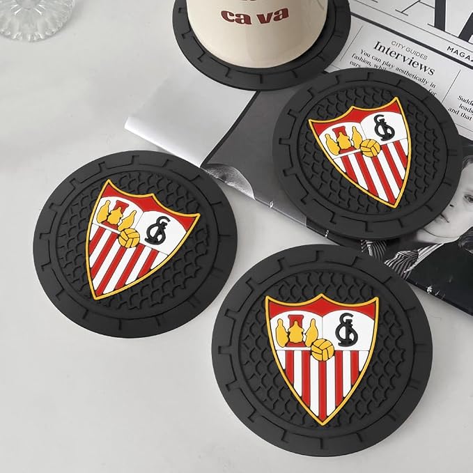 Cup Holder Insert Coaster for Sevilla UEFA UCL Fans,Anti Slip Car Cup Coaster Interior Accessories