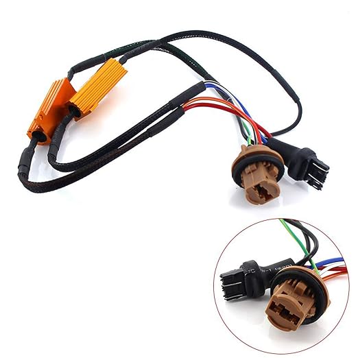 O-NEX LED Resistor Kit 7443 Turn Signal Bulb Relay Harness Adapter Anti Flicker Error Decoder Warning Canceller