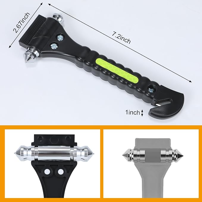 Window Breaker, 2-in-1 Emergency Escape Tool with Seatbelt Cutter, Car Safety Hammer for Family Rescue and Traffic Accident Emergency Escape