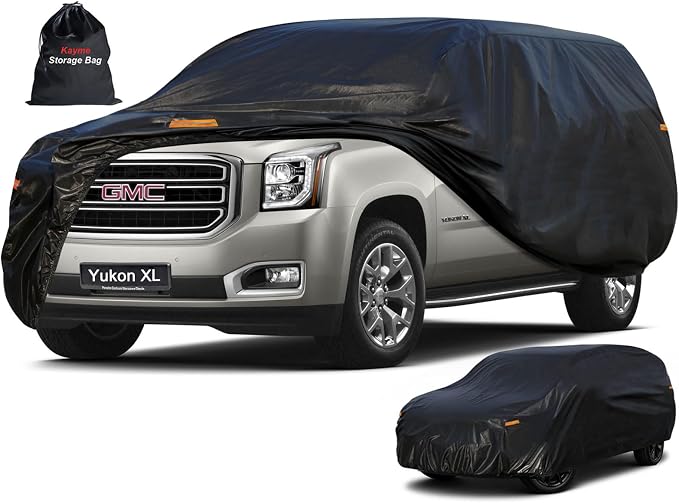 Kayme 7 Layers SUV Car Cover Custom Fit for GMC Yukon XL (2000-2026) Waterproof All Weather for Automobiles, Outdoor Full Cover Sun UV Rain Protection.