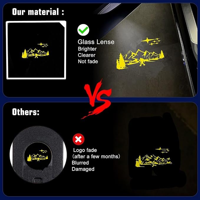 Car Puddle Lights, LED No Fade Car Door Lights Logo Compatible with Forester Outback Ascent Legacy XV 2P Yellow