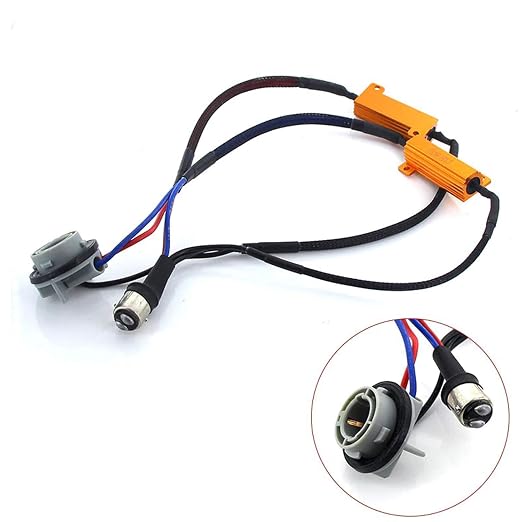 O-NEX BAY15d 1157 LED Load Resistor Kit 50W 8ohm Turn Signal Bulb Relay Harness Adapter Anti Flicker Error Decoder Warning Canceller