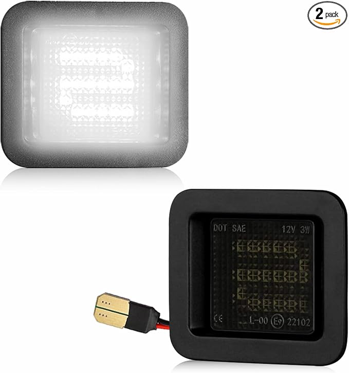 LESAUCE LED License Plate Lights for 2015-2020 2021 2022 Ford F-150, LED Tag Lights for 2017-2020 Raptor, Smoke Lens, 6000K White, Plug N Play, 2PCS
