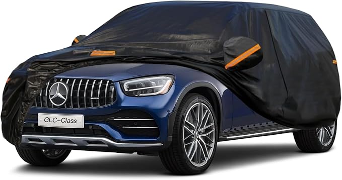 Kayme 7 Layers SUV Car Cover Custom Fit for Mercedes Benz GLC300 GLC350e GLC43 GLC63（2016-2026 Waterproof All Weather for Automobiles, Outdoor Full Cover Rain Sun UV Protection.