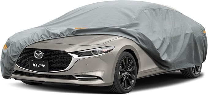 Kayme Heavy Duty Car Cover Custom Fit Mazda Mazda3 (2019-2025) Waterproof All Weather for Automobiles, Full Exterior Covers Sun Rain UV Protection.（Deliver About 3-10 Days）
