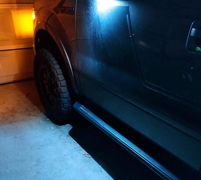 iJDMTOY Ultra Blue LED Under Side Mirror Puddle Lights Compatible With Ford F150 Raptor Edge Explorer Flex, Lincoln Navigator Mark LT MKX etc. (Powered by 18 pcs White SMD LED Lights)