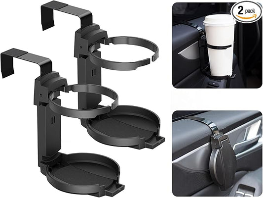 LITTLEMOLE 2PCS Car Cup Holder, Adjustable Folding Drink Holder | for Soda Cans, Water Bottles, Coffee Cup
