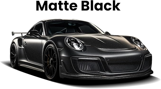 TAPEBEAR 2Sheets Matte Black Vinyl Wrap 1ft x 5ft, Car Wrap Vinyl Roll with Air Release Tech, Automotive Realistic Wrap Film, DIY Decal Sheet, Paint-Like Finish, Self Adhesive, Stretchable, Total 10ft