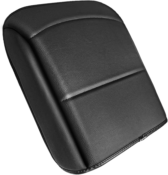 Muslogy Center Console Armrest Cover Fit for Ford F150 2021-2025 2026 Accessories, Comfort Armrest Pad Console Lid Cushion Vegan Leather 1-Inch Extra Thick(Bucket Seat ONLY)