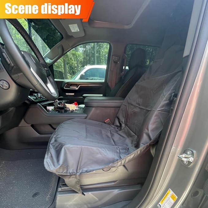 ZIMISI Waterproof Car Seat Cover, Dustproof Sweatproof Car Seat Protector, Washable Bucket Front Seat Covers, Universal Automotive Interior Accessories for Cars, SUVs, Trucks (Grey)