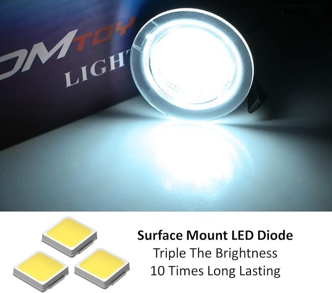 iJDMTOY Ice Blue LED Under Side Mirror Puddle Lights Compatible With Ford F150 Raptor Edge Explorer Flex, Lincoln Navigator Mark LT MKX etc. (Powered by 18 pcs Aqua SMD LED Lights)