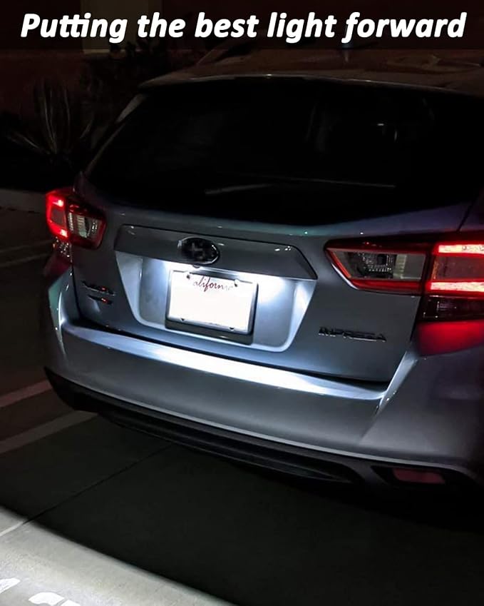 Bestview LED License Plate Light Tag Lamp Assembly - Tag Light Compatible with Subaru Impreza WRX STI XV Crosstrek BRZ Legacy Ascent Outback Forester Scion FR-S Toyota 86, 6000K White Pack of 2