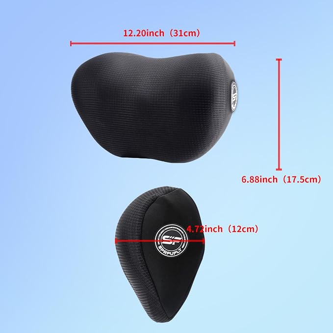 2 Pack Car Headrest Pillow, Soft Support Car Pillow with Adjustable Strap | 100% Memory Foam & Breathable Removable Cover, Ergonomic Design, Universal Neck Pillow for Car & Office Chairs(2 Sleep Masks)
