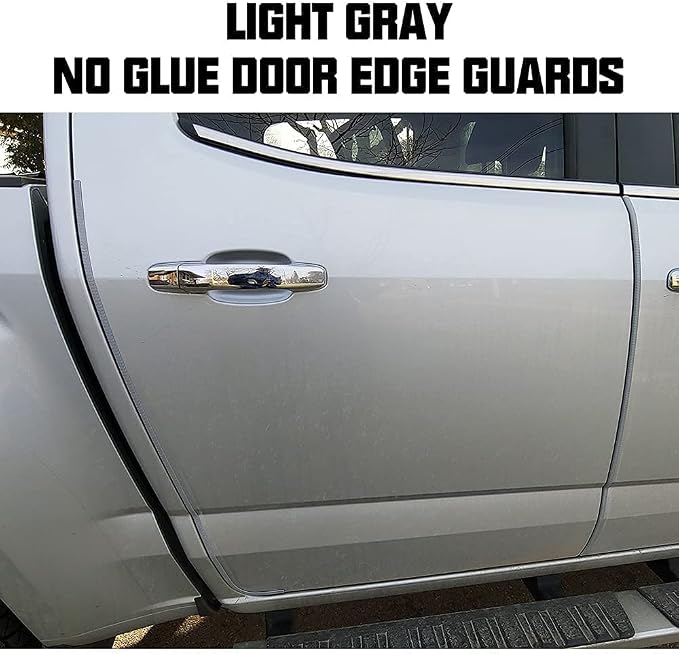 Winunite 16.4ft(5m) Car Door Edge Guards Light Gray– Fits Most Vehicles, No Glue, U-Shaped, Built-in Metal Clips, Scratch and Chip Resistant – Reduces Dings in Parking Lots