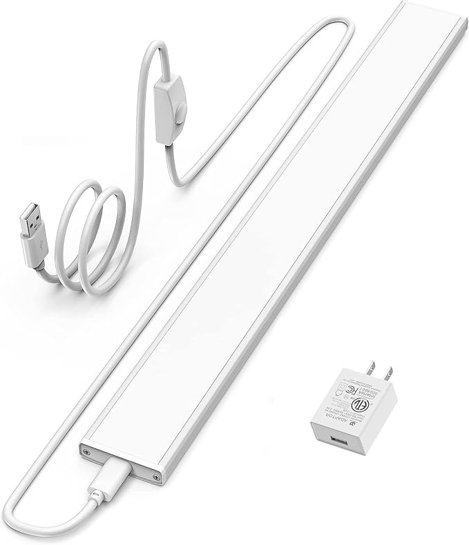 ASOKO 16Inch Under Cabinet LED Workbench Light Plug in Dimmable 6000K | ASOKO 16" Under Cabinet LED Light, Dimmable 700LM 6000K Plug in Workbench Desk Light with Memory, Kitchen Sink