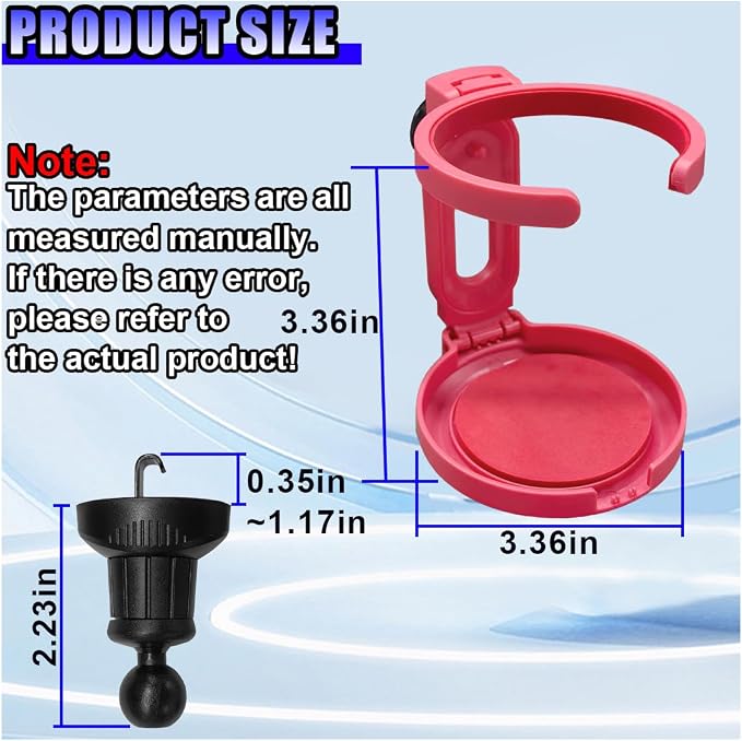 Car Air Vent Cup Holder Auto Ashtray Holder, Adjustable Drink Holder Extender for Horizontal Vents, Universal Tool-Free A/C Vent Mount for Various Coffee, Water, Juice Cups in Car, Truck, SUV (Pink)