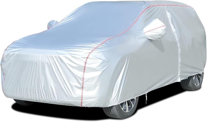 Tecoom Hard Shell Truck Car Cover Waterproof UV-Proof Windproof Zipper Design with Straps Buckle Fit for Ford F150 Ram 1500 Chevy Silverado Toyota Tundra GMC Sierra Full Size Truck Length Up to 212"