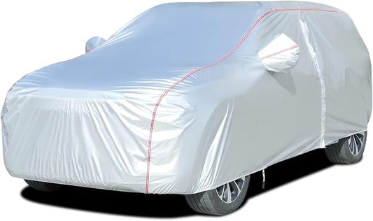 Tecoom Hard Shell Waterproof Car Cover, Zipper Design for All Weather, UV-Proo and Windproof, Fits 206-215 Inches Full-Size SUV/Van, Indoor Outdoor Use