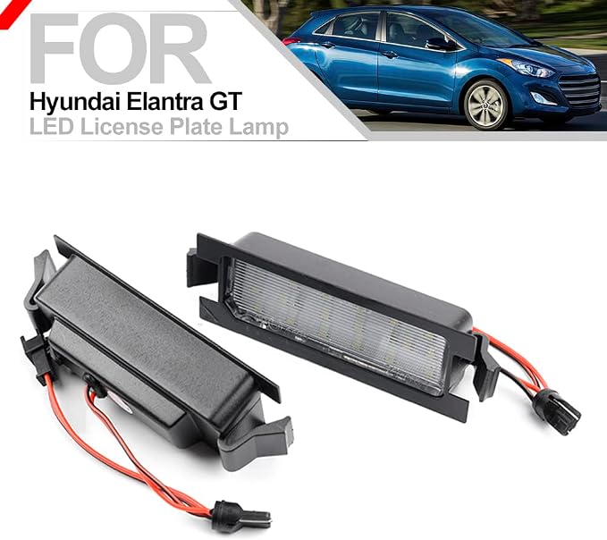 nsautolighting 2pcs LED License Plate Light for Hyundai Elan'tra GT Hatchback Accent l30 (GD) Error Free Led Rear Number Plate Tag Lights OEM Xenon White LED License Plate Light Assembly