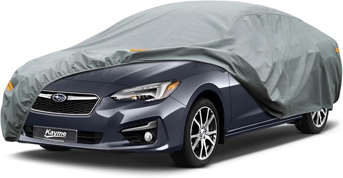 Kayme Heavy Duty Car Cover Custom Fit Subaru Impreza Sedan 4 Door Waterproof All Weather for Automobiles, Full Exterior Covers Sun Rain UV Protection.（Deliver About 3-10 Days）
