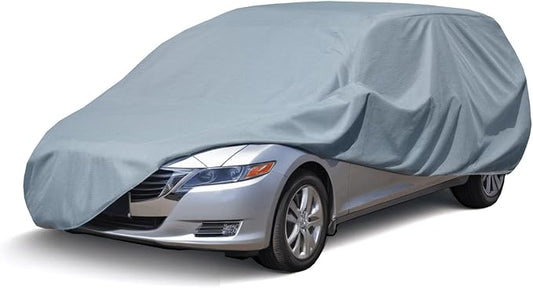 Leader Accessories Mini Van Car Covers All-Weather, Fits 190"-208" | Waterproof, Breathable, Windproof Protection Against Rain, Snow, UV & Dust, Full-Exterior Cover for Indoor & Outdoor Use