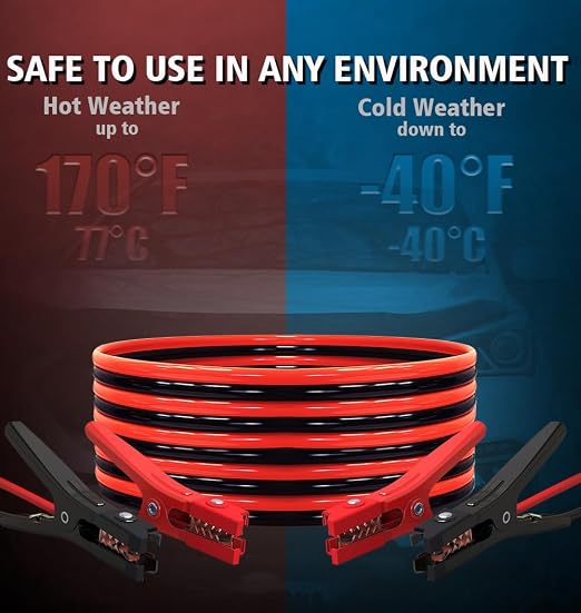 2 Gauge 20 Feet UL-Listed Jumper Cables,Booster Cables 800AMP Automotive Heavy Duty Jumper Cables Kit for Car, SUV, and Trucks with Professional Clamps, Carrying Bag Lights and Safety Gloves