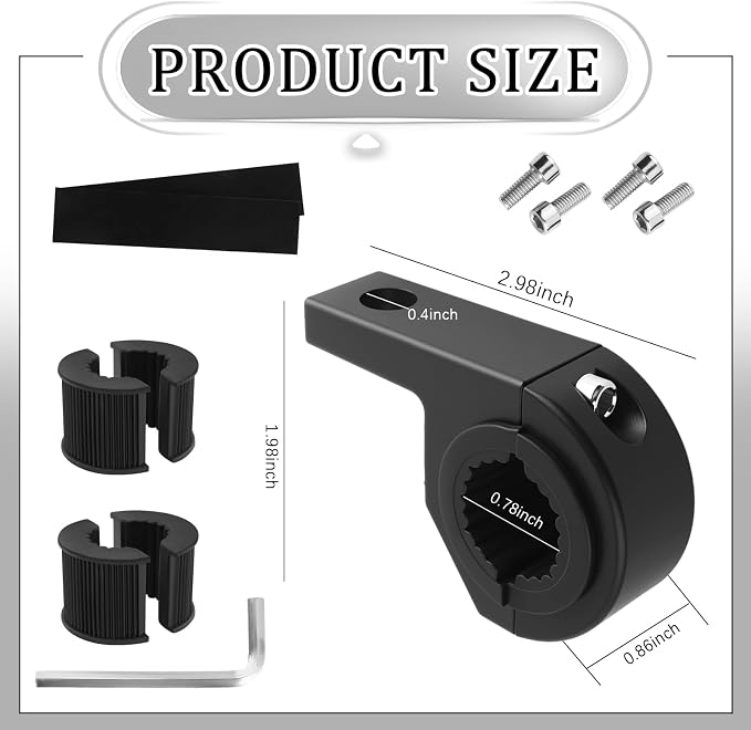 2PCS Rust-Resistant LED Light Bar Bracket Kit for ATVs UTVs Trucks | Motorcycle Light Bar Mounts with 3 Sizes Rubber Ring 0.75" 1" 1.25",Multi-Purpose Roof Rack Lights for DIY Enthusiasts