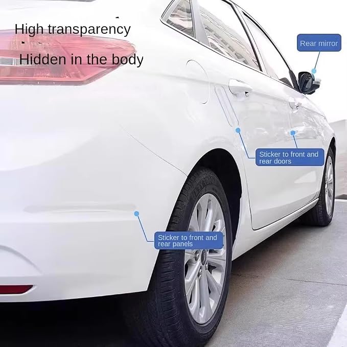 12 Pack Invisible Car Door Edge Guards Rubber Clear Adhesive Door Edge Protector Anti-Scratch Trim Guard for Door Ding Prevention Bumper Body Protecting Painted Surface in Crowded Parking Lot