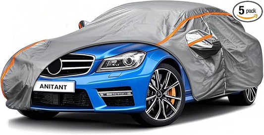 Custom Fit Mercedes Benz C-Class Car Cover for C300 AMG 2008-2025 Outdoor Waterproof Car Cover All Weather with Door Zipper Cotton Lining Scratch Resistant Rain Sun UV Dust Snow Protection