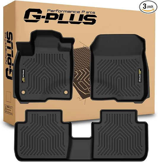 G-PLUS TPE Floor Mats Compatible with Honda HR-V 2023-2024 | All Weather Protection,Non-Slip,Custom Fit Floor Cargo Liners Accessories,TPE Full Coverage,1st & 2nd Row,Black