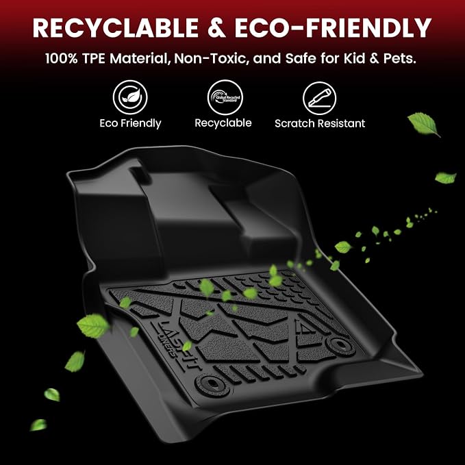 LASFIT Floor Mats for 2015–2026 Ford F-150 SuperCab Carpet Floor, Custom Fit F150 Super Cab TPE Floor Liners All Weather Protector, Full Caverage Professional Protection Waterproof & Easy Clean